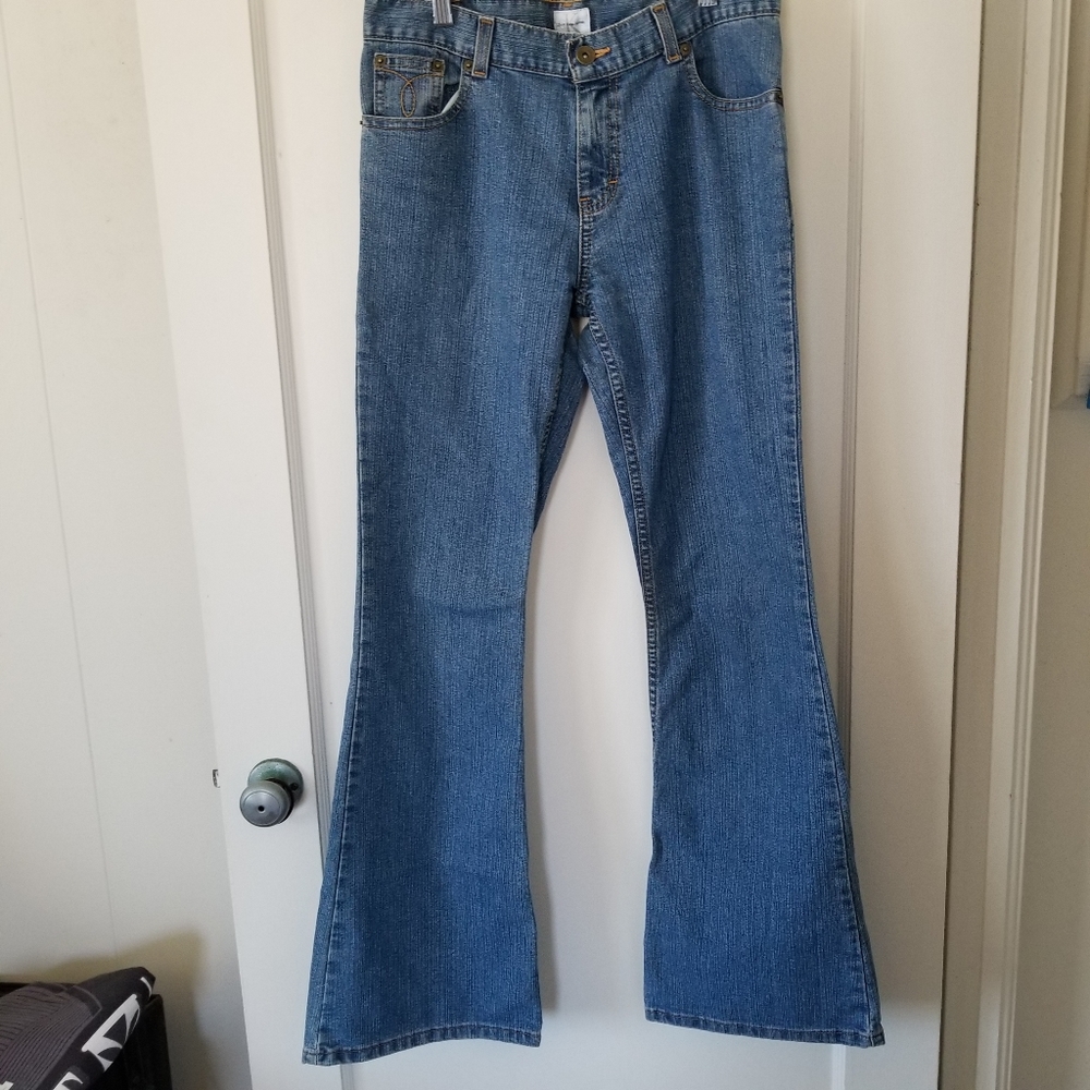 Calvin Klein regular wash boot leg mid-rise jeans